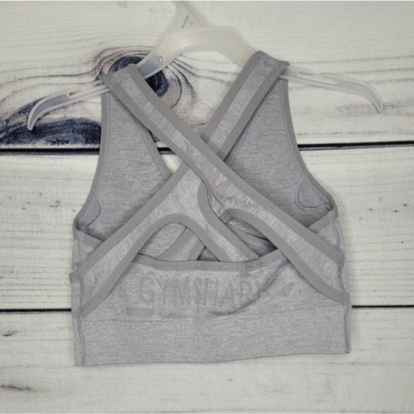 GYMSHARK GREY ADAPT CAMO SEAMLESS SPORTS BRA size small - Picture 2 of 3